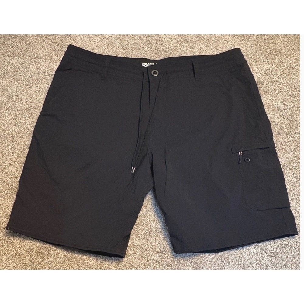 Pelagic Fishing Shorts Traverse Men 40 Black Hybrid Board Short High Performance